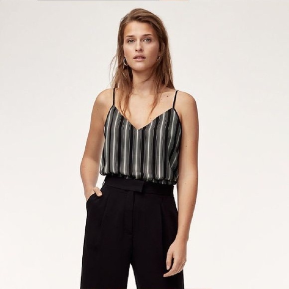 Babaton Tops - Aritzia Babaton Everly stripped camisole black and white size XXS
